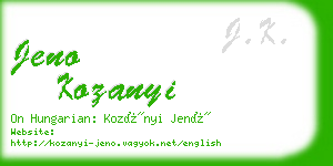 jeno kozanyi business card